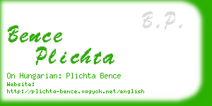 bence plichta business card